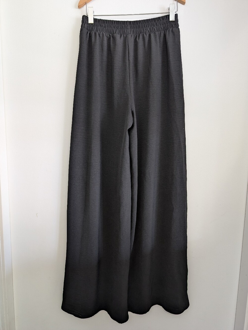 Zara Wide Leg Small Pants Black Oversized High Waisted Loungewear Lightweight